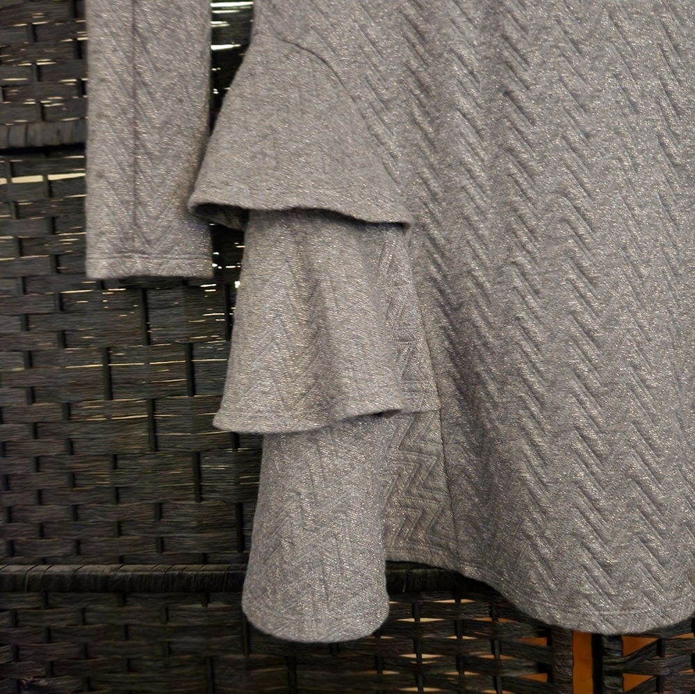 Patterned Series: Glittery Chevron Style Ruffle Dress - Picture 6 of 9